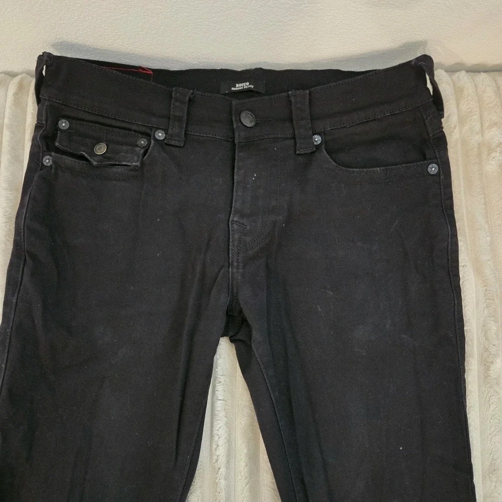 True Religion Men's Rocco Relaxed Skinny Jeans Size 30 Black Stretch Denim